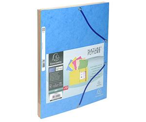 Exacompta 55550E Cartelle con Elastici, 24x32 cm, Multicolore