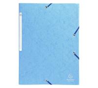 Exacompta 55761E - Confezione da 10 cartelle con elastico, formato A4, colore: turchese