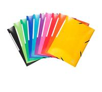 EXACOMPTA - 55829E - Cartella 3 lembi con elastico angolare Iderama - A4 - dorso 3,5cm - 10 colori assortiti - Exacompta - 89296 - Conf. da 25 Pz. - 55829E