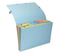 Exacompta 58560E Classificatore Aquarel in cartoncino multicolore pastello 12 scomparti chiusura a pressione formato 34x24,5 cm per archiviazione documenti formato A4 Colori casuali