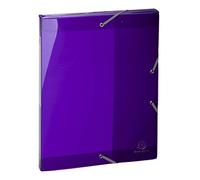 Exacompta 59676E Scatola archivio Iderama in polipropilene lucido con elastici dorso 2,5 cm con etichetta per archiviazione documenti A4 Viola