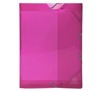 Exacompta 59774E Scatola archivio Iderama in polipropilene lucido con elastici dorso 4 cm con etichetta per archiviazione documenti A4 Rosa