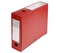 Scatola per archivio box - con bottone - 25x33 cm - dorso 8 cm - rosso - Exacompta