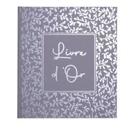 EXACOMPTA - 7365E - 1 Libri d'oro AUTENTIK - Formato Compatto 21 x 19 cm - Fetta e marcatura Argento con Scritta Libri d'oro - 140 Pagine Bianche Tinta Unita - Blu Grigio