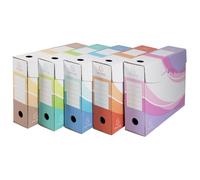 Exacompta 8 Confezioni da 5 Scatole Archivio Kraft A4 Dorso 80 mm Assortiti