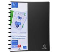 Exacompta 86351E - Cartella con 30 buste con anelli, formato A4, colore: Nero