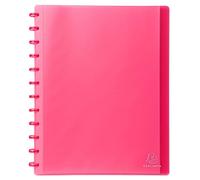 Exacompta 86355E - Cartella con 30 buste con anelli, formato A4, colore: rosso traslucido
