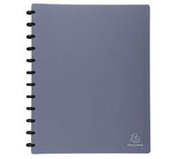 Exacompta 86357E - Cartella con 30 buste con anelli, formato A4, colore: blu metallizzato