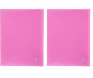 Exacompta 88227E Portalistini Opak in polipropilene opaco con buste interne lisce ad alta trasparenza, 20 buste e 40 facciate. Formato A4 Colore della copertina Rosa (Confezione da 2)
