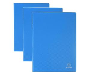 Exacompta 8822E Portalistini Opak in polipropilene opaco con buste interne lisce ad alta trasparenza, 20 buste e 40 facciate. Formato A4 Colore della copertina Blu chiaro (Confezione da 3)