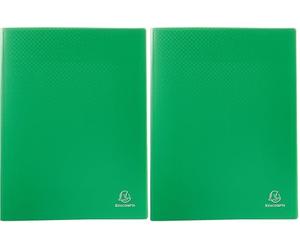Exacompta 8823E Portalistini Opak in polipropilene opaco con buste interne lisce ad alta trasparenza, 20 buste e 40 facciate. Formato A4 Colore della copertina Verde chiaro (Confezione da 2)