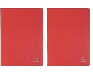 Exacompta 8825E Portalistini Opak in polipropilene opaco con buste interne lisce ad alta trasparenza, 20 buste e 40 facciate. Formato A4 Colore della copertina Rosso (Confezione da 2)