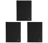 Exacompta 8831E Portalistini Opak in polipropilene opaco con buste interne lisce ad alta trasparenza, 30 buste e 60 facciate. Formato A4 Colore della copertina Nero (Confezione da 3)