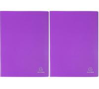 Exacompta 88426E Portalistini Opak in polipropilene opaco con buste interne lisce ad alta trasparenza, 40 buste e 80 facciate. Formato A4 Colore copertina Viola (Confezione da 2)