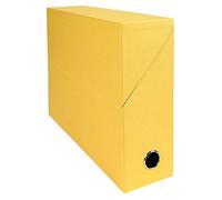 Exacompta 89529E Project box in carta rivestita in tessuto con dorso 90mm - Giallo