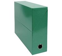 Exacompta 89933E Iderama - Scatole per trasferimento documenti, in cartone laminato, resistenti e resistenti, 24 x 32 cm, formato DIN A4, dorso 90 mm, 5 pz, colore: Verde