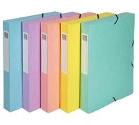 Exacompta Aquarel - Confezione da 8 scatole per raccoglitori elasticizzate, formato A4+, dorso 40 mm, colori assortiti