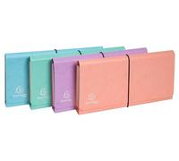 Exacompta Aquarel - Organizer tascabile, 26 x 13 cm, 6 sezioni, colori assortiti, confezione da 4