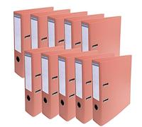 Exacompta Classeur a Levier PVC A4 Dos de 70mm, 10 Pezzi, Salmone Pastello