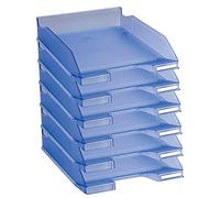 Exacompta 11310D, Set di 6 Vaschette porta corrispondenza Blu ghiaccio translucido