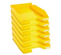 Exacompta - Cod.113289D - Confezione da 6 Vaschette portacorrispondenza Combo Midi Iderama per formato A4+ - Impilabili - Capacità 500 fogli 80 gr - Dimensioni : 34,7 x 25,5 x 6,5 cm - Giallo glossy