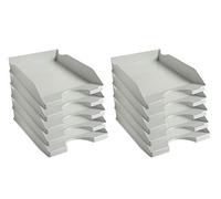 Exacompta - Cod.12306D - Confezione da 10 Vaschette portacorrispondenza Ecotray Office per formato A4+ - Impilabili - Capacità 500 fogli 80 gr - Dimensioni : 34,5 x 25,5 x 6,5 cm - Grigio