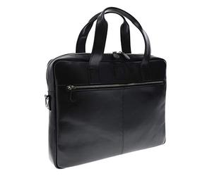 Exacompta Cod.17437E Exactive, Borsa Per Computer Nera Per Laptop 15.6 Pollici e Tablet, Pelle di Vacchetta di Alta Qualità, Tasche Funzionali Per Riporre Vari Oggetti