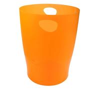 Exacompta - Cod. 45352D - 1 cestino gettacarta, modello ECOBIN con manici - Capacità 15 litri, per l'ufficio e l'home office - Dimensioni 26,5 x 26,5 x 33,5 cm - arancione traslucido