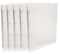 Exacompta Cod. 51160E Confezione da 5 raccoglitori flessibili Chromaline in PP traslucido 4 anelli tondi, diametro 15 mm dorso 20 mm 32x25 cm Formato per archivio A4 Colore: trasparente