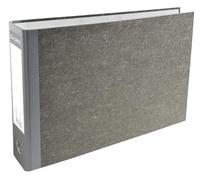 Exacompta - Cod. 53310E - 1 Raccoglitore a leva anelli a D - Dorso 70mm in balacron grigio - Carta marmorizzata grigio - F.to esterno 24x37cm per A4 in orizzontale
