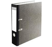 Exacompta - Cod. 53681E - 1 Raccoglitore a leva PREM'TOUCH® con anelli a D - Dorso 80mm nero - Carta marmorizzata grigio - Formato esterno 30x32cm per A4 maxi