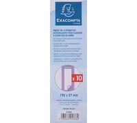 Exacompta - Cod. 5388E - Confezione da 10 etichette adesive per registratori a leva dorso 80mm - Bianco