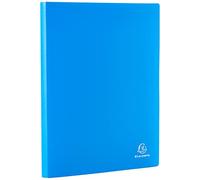 Exacompta Cod. 8557E 1 raccoglitore OPAK 50 buste goffrate antiriflesso 100 facciate per formato A4 dimensioni 24X32cm -copertina in polipropilene flessibile colore azzurro