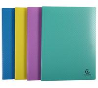 Exacompta - Cod. 88490E - 1 Portalistino 40 buste cristallo liscio trasparente Forever® Young - Copertina polipropilene riciclato - F.to esterno 24x32cm - Colori random: blu, viola, giallo, turchese