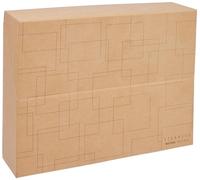 Exacompta - Cod. 89847E - 1 Scatola per progetti dorso 90mm Eterneco® consegnata già montata - Cartoncino protetto da olio vegetale - F.to esterno 25,5x34cm per A4 - Kraft figure geometriche