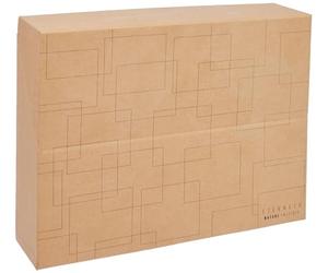Exacompta - Cod. 89847E - 1 Scatola per progetti dorso 90mm Eterneco® consegnata già montata - Cartoncino protetto da olio vegetale - F.to esterno 25,5x34cm per A4 - Kraft figure geometriche