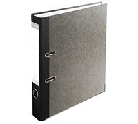 Exacompta - Cod. 9044B - 1 Raccoglitore a leva PREM'TOUCH® con anelli a D - Dorso 50mm in balacron nero - Carta marmorizzata grigio - Formato esterno 29x32cm per A4