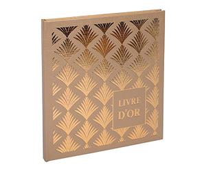 Exacompta - cod. 9522E - 1 Libro degli Ospiti PALMYRE - 140 Pagine Bianche - 21x19cm - Nude con Palma Oro