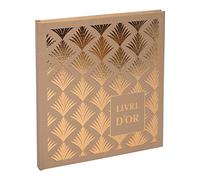Exacompta cod. 9522E-1 Libro degli Ospiti PALMYRE-140 Pagine bianche-21x19cm-Nude Oro, Nude Palma, 21x19 cm