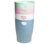 EXACOMPTA - Rif. 453303D - Cartone da 8 cestini per carta con manici ECOBIN Autentik, grande capacità 15 litri, dimensioni 26,3 x 26,3 x 33,5 cm, per ufficio o casa, assortiti