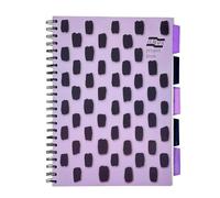 Exacompta Europa Splash EU1506Z - Quaderno per progetti, con 5 divisori in plastica, copertina in polipropilene brillante, 200 pagine a righe, formato A4 con pagine microperforate, copertina viola