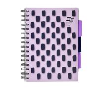 Exacompta Europa Splash EU1508Z - Quaderno per progetti, con 3 divisori in plastica, copertina in polipropilene brillante, 200 pagine a righe, formato A5 con pagine microperforate, copertina viola