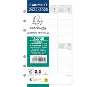 Exacompta Exatime 18272E - Ricarica per agenda settimanale vintage verticale, Da Settembre 2023 a Dicembre 2024, 10,5 x 17,2 cm