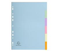 Exacompta Forever 1606E 1606E - Divisori in cartone riciclato, formato A4, 6 pezzi, altezza totale 22 x 29,7 cm, tinta unita, 6 colori, motivo: angelo, blu pastello