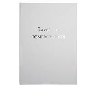 EXACOMPTA Le Dauphin 39114D - Libro di ringraziamento, esterno e retro in tela, formato verticale A4, dimensioni: 29,7 x 21 cm, con lettere argentate, 96 pagine bianche, colore: bianco