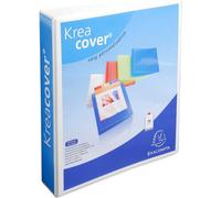 Exacompta - 51844E - 1 Raccoglitore Personalizzabile Kreacover - 4 Anelli a D 50 mm - Copertina Foderata PP con Tasca Fronte/Dorso/Retro - Dorso 75 mm - F.to Esterno 29.5x32 cm per A4 Maxi - Bianco