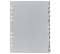 Exacompta - Ref. 1812B - 1 Gray Recycled PP Monthly Printed Dividers - January -