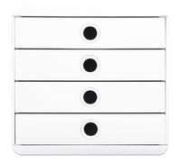 Exacompta - Ref. 314313D - POP-BOX Autentic - Base con 4 cassetti per documenti A4 - Dimensioni esterne: profondità 34,7 x larghezza 27,8 x altezza 26,7 cm - bianco