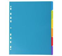 Exacompta - Réf. 3806E - Intercalaires en polypropylène rigide semi-opaques avec 6 onglets neutres Campus - Page d'indexation imprimable - Format à classer A4 maxi - Couleurs translucides