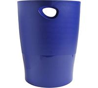 Exacompta - Ref. 453104D - Cestino gettacarte con manici ECOBIN - grande capacità 15 litri - certificato Angelo Azzurro - dimensioni 26,3 x 26,3 x 33,5 cm - garanzia 1 anno - Blu opaco